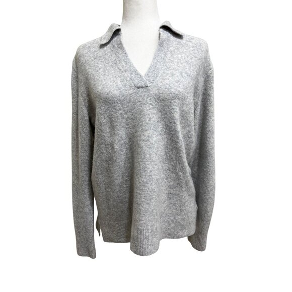 J.Crew Extra-Soft Gray Collared Pullover Sweater Long Sleeve Womens Size S - Picture 2 of 9